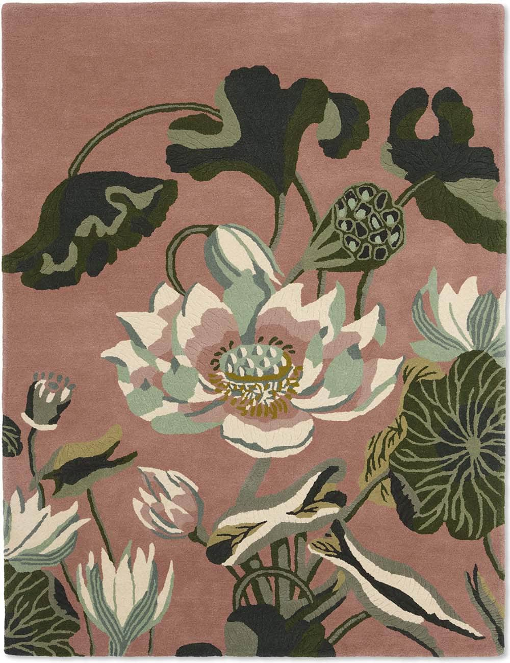 Wedgwood (Brink & Campman) Designer Rugs 120cm x 180cm / Dusky Rose Wedgwood Waterlily Pure New Wool Rug (available in 2 colours) by Brink & Campman