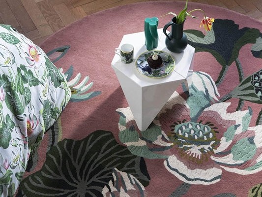 Wedgwood (Brink & Campman) Designer Rugs ROUND 200cm / Dusky Rose Wedgwood Waterlily Pure New Wool Rug (available in 2 colours) by Brink & Campman