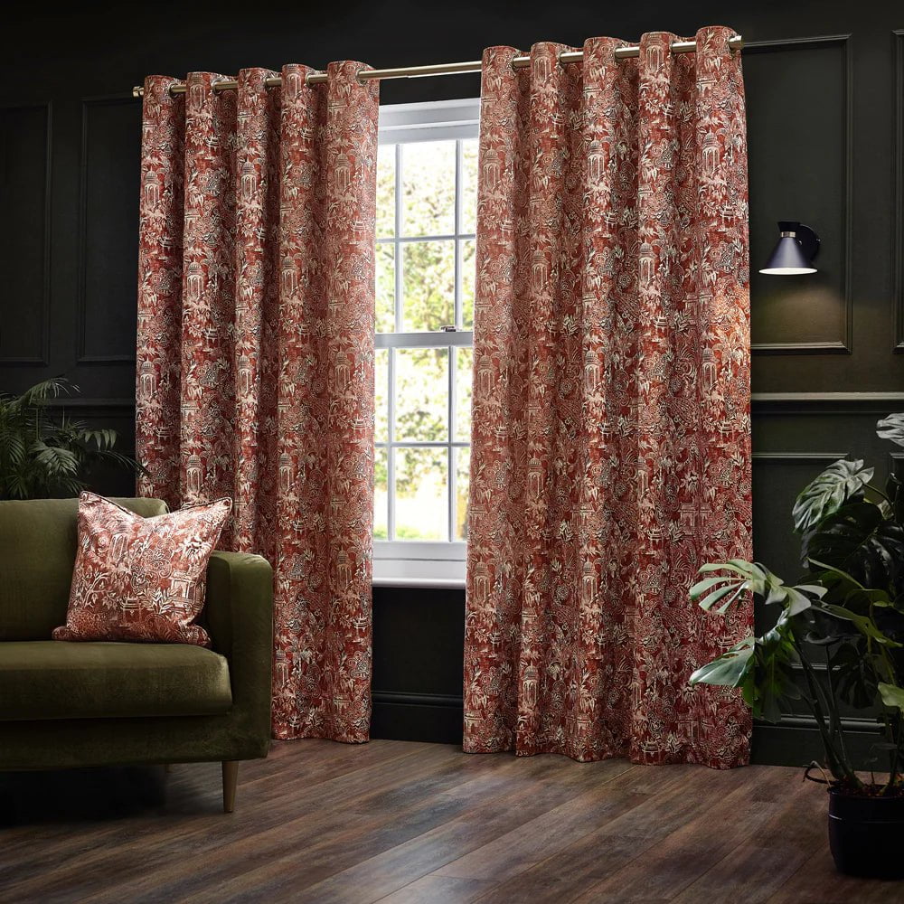 Wylder Amber Bengal Eyelet Curtains by Wylder (4 colours to choose from)  (90x90inch / 229x229cm)