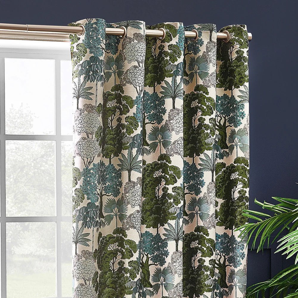 Wylder Curtains Woodlands Room Darkening Eyelet Curtains Green