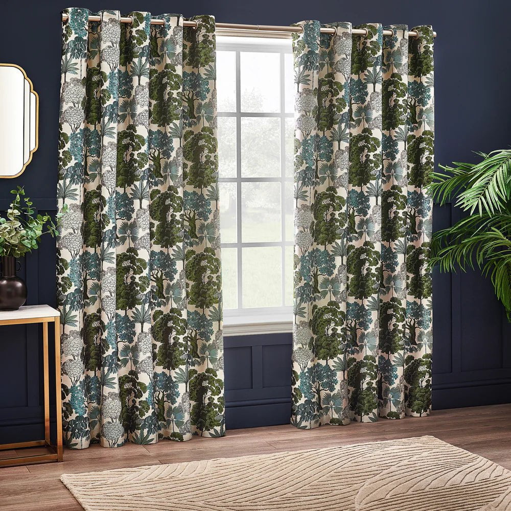 Wylder Curtains Woodlands Room Darkening Eyelet Curtains Green