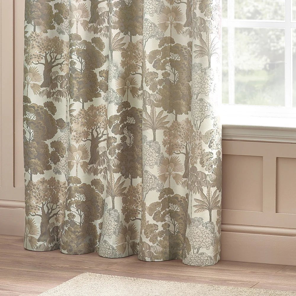 Wylder Curtains Woodlands Room Darkening Eyelet Curtains in Natural (229cm x 229cm)