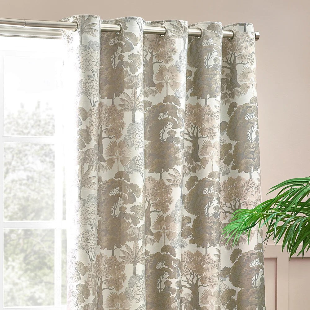 Wylder Curtains Woodlands Room Darkening Eyelet Curtains in Natural (229cm x 229cm)