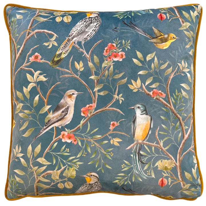 Wylder Cushions Premium Orient Chinoiserie Cushion Slate Blue