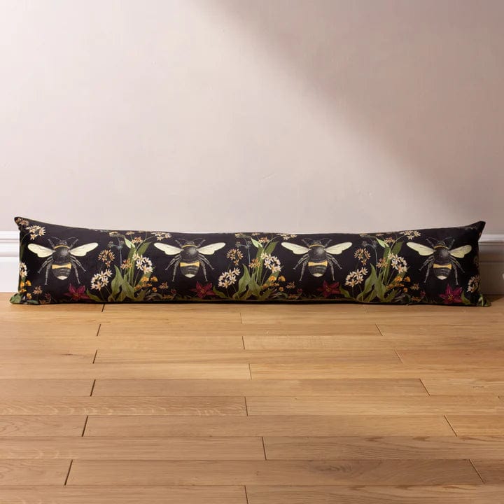 Wylder Interior Design Range Midnight Garden Bee Draught Excluder Black