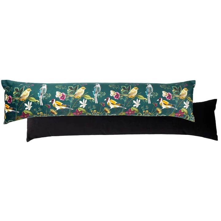 Wylder Interior Design Range Midnight Garden Bird Draught Excluder Teal