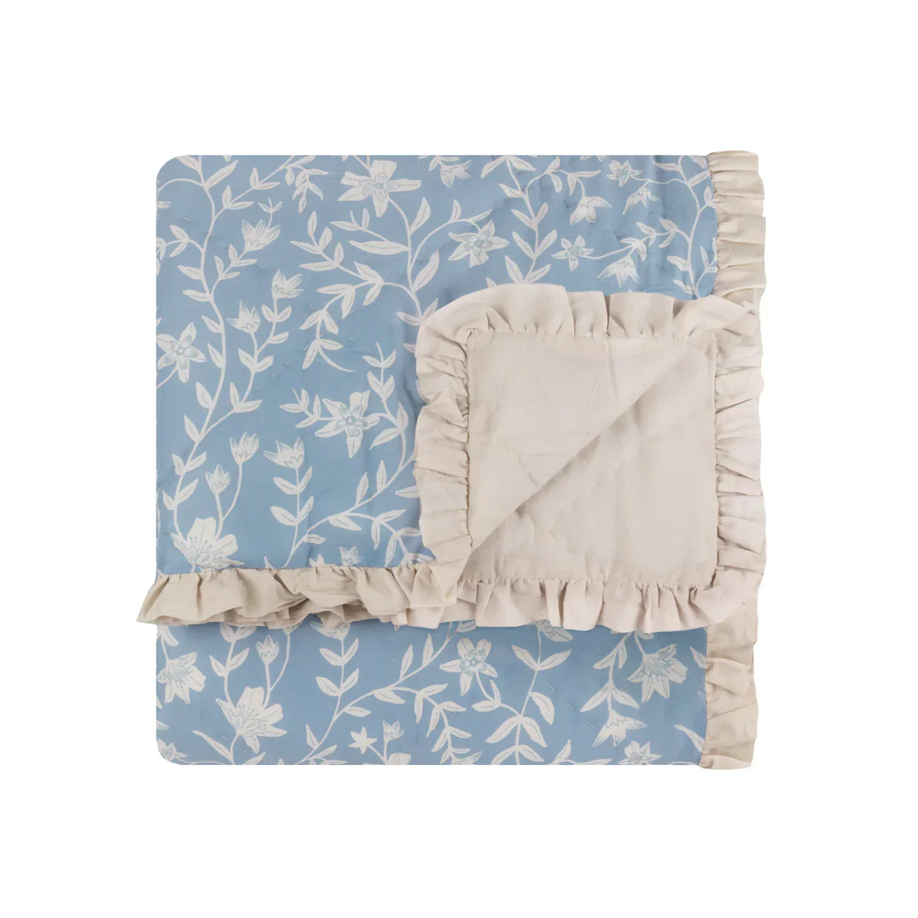 Wylder (Riva Home) Bedspread Ivory Blue / 150cm x 200cm AMELIA 100% COTTON QUILTED BEDSPREAD by Wylder