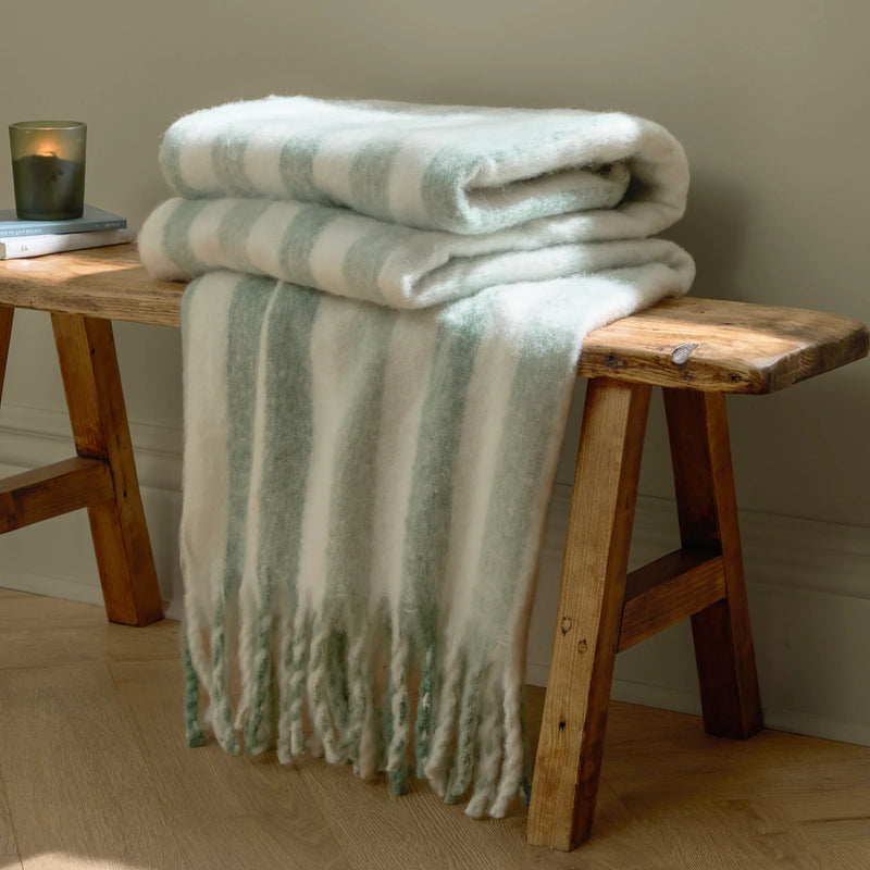 BEECHWOOD WOVEN STRIPE THROW  by Wylder