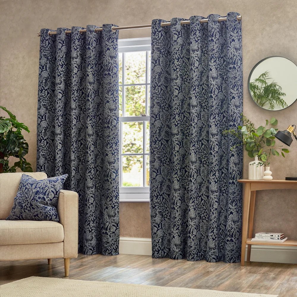 Wylder (Riva Home) Curtains Bali Eyelet Curtains in Midnight (229cm x 229cm)