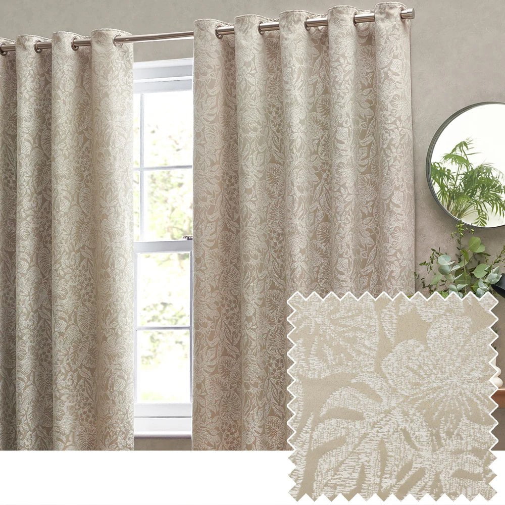 Wylder (Riva Home) Curtains Bali Eyelet Curtains in Natural (229cm x 229cm)