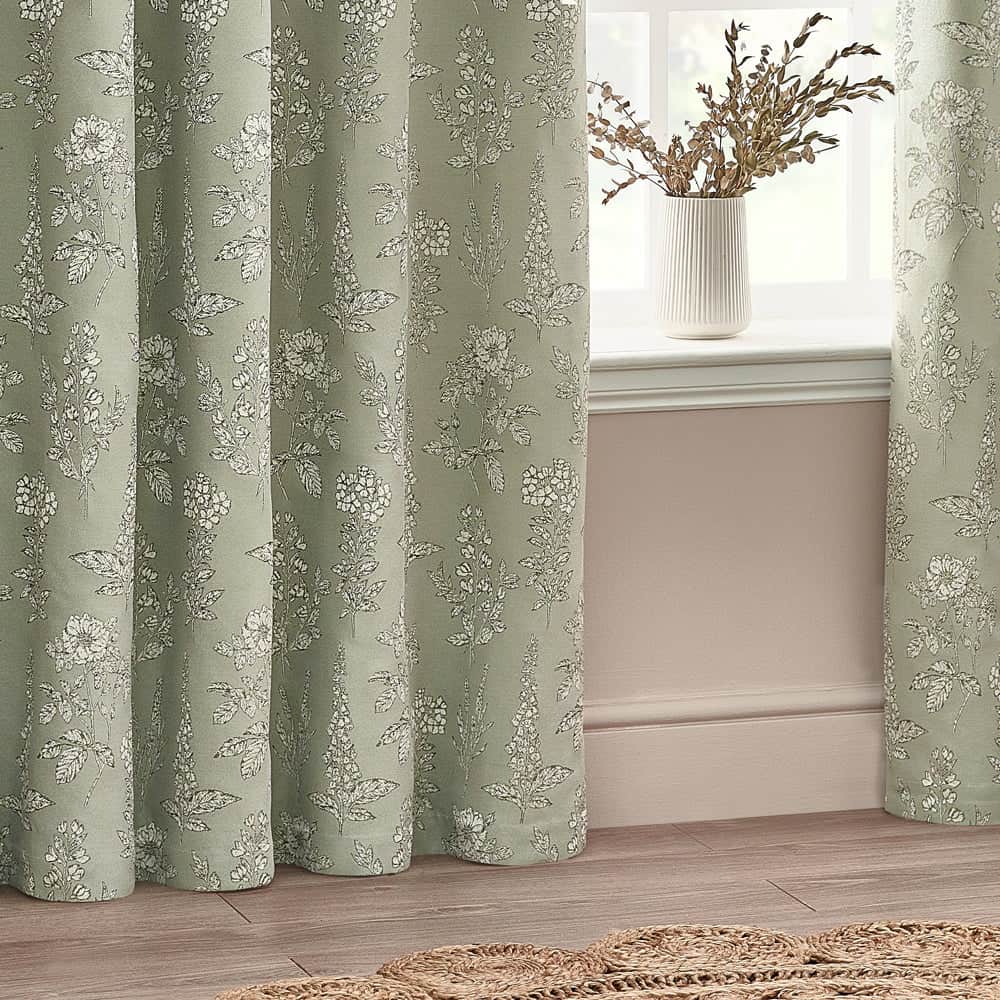 Wylder (Riva Home) Curtains SOPHIA ROOM DARKENING EYELET CURTAINS IN SAGE by Wylder