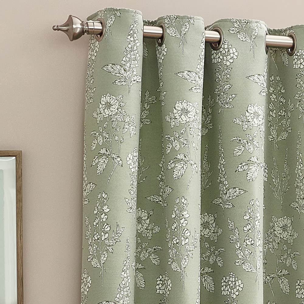 Wylder (Riva Home) Curtains SOPHIA ROOM DARKENING EYELET CURTAINS IN SAGE by Wylder