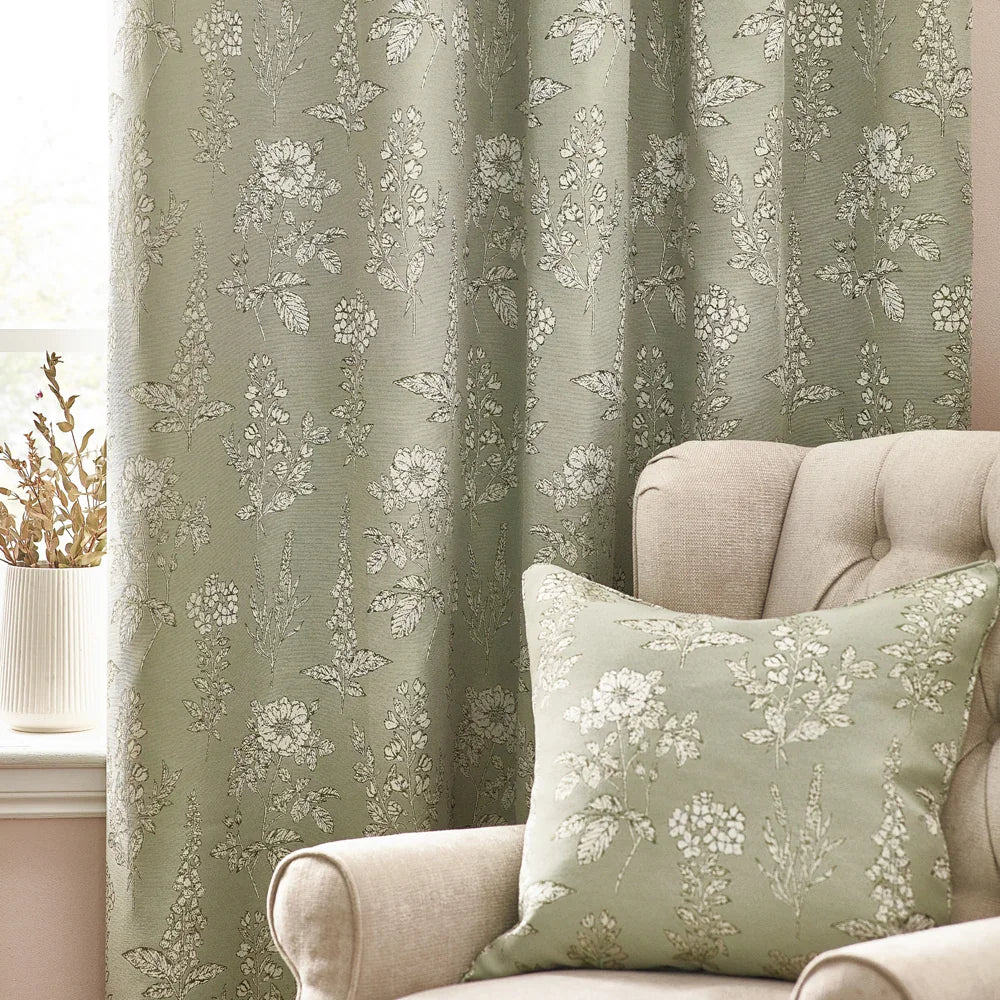 Wylder (Riva Home) Curtains SOPHIA ROOM DARKENING EYELET CURTAINS IN SAGE by Wylder