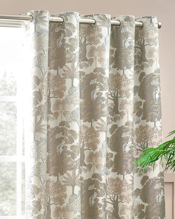 Wylder Woodlands Room Darkening Eyelet Curtains in Natural