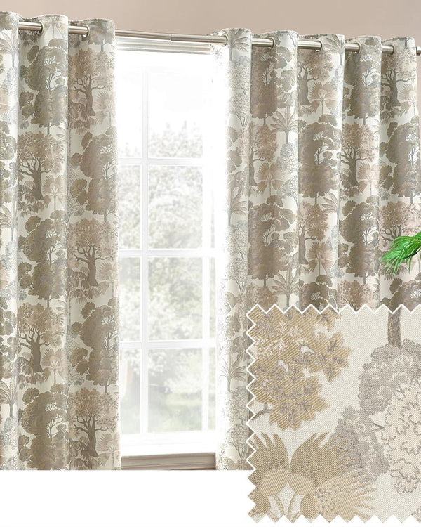 Wylder Woodlands Room Darkening Eyelet Curtains in Natural