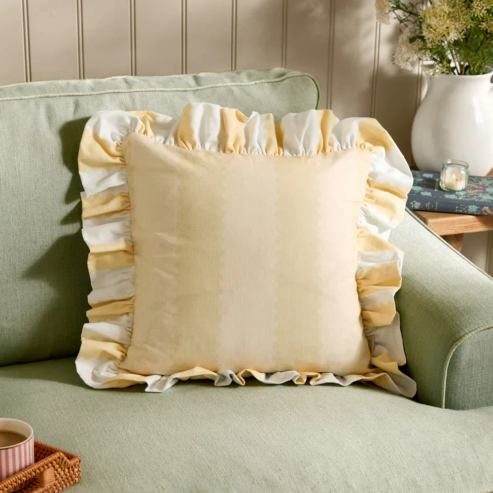 Wylder (Riva Home) Cushions BIRDIE STRIPE RUFFLE CUSHION  by Wylder