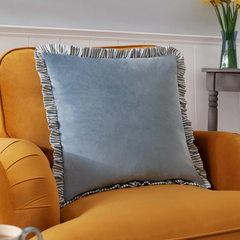 SOLENE RUFFLE MATTE VELVET CUSHION  by Wylder