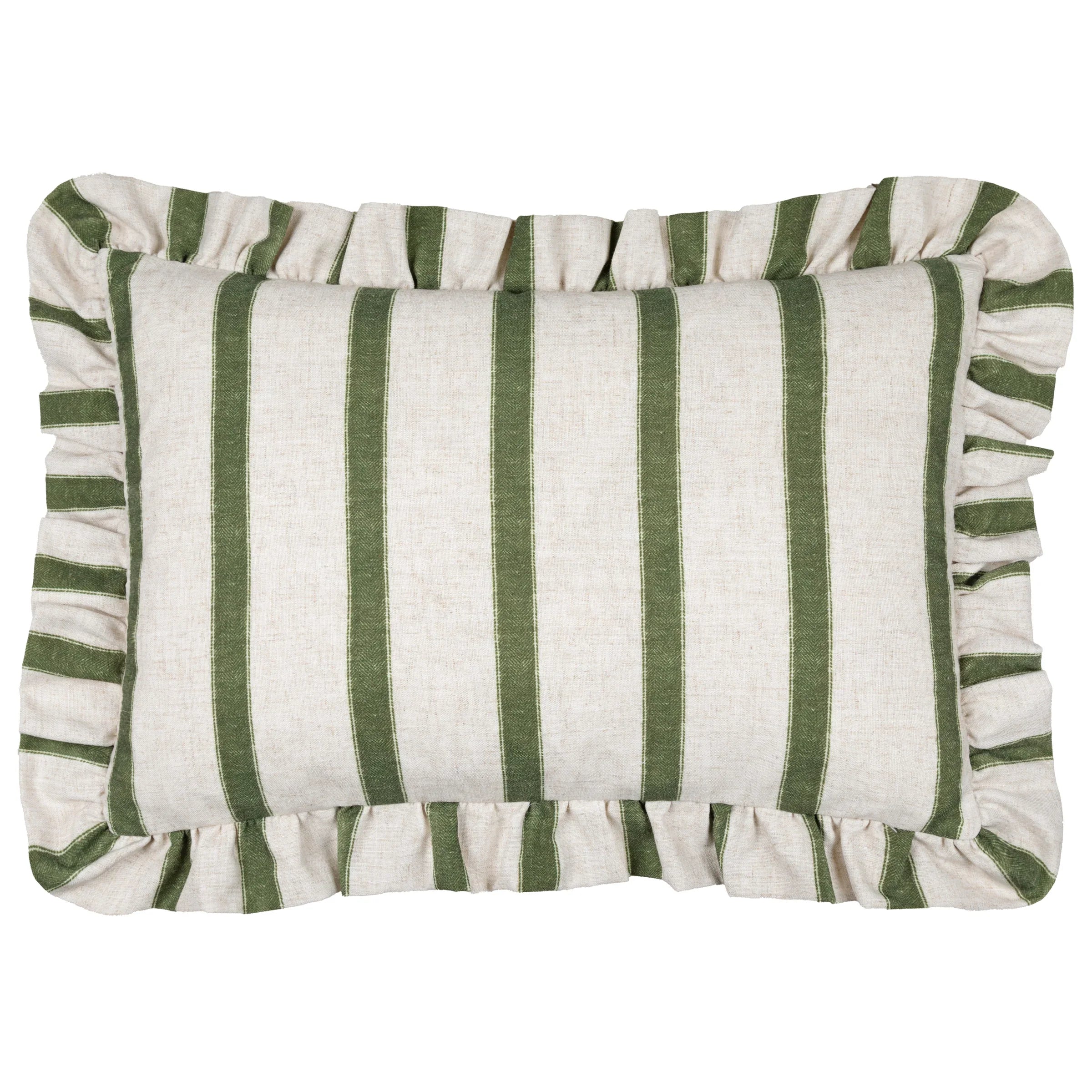 Wylder (Riva Home) Cushions CONNIE STRIPED RUFFLE FEATHER FILLED CUSHION by Wylder
