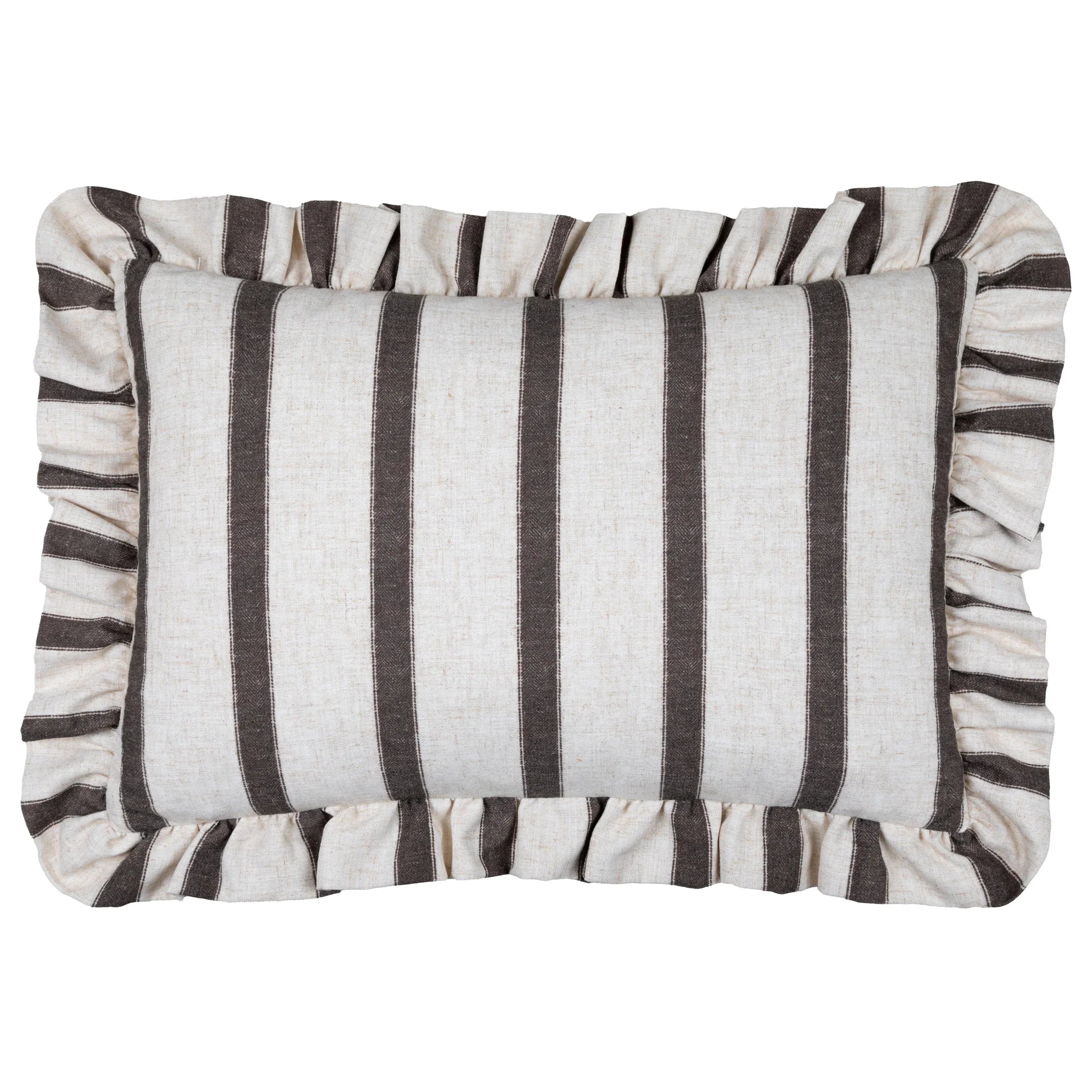 Wylder (Riva Home) Cushions CONNIE STRIPED RUFFLE FEATHER FILLED CUSHION by Wylder