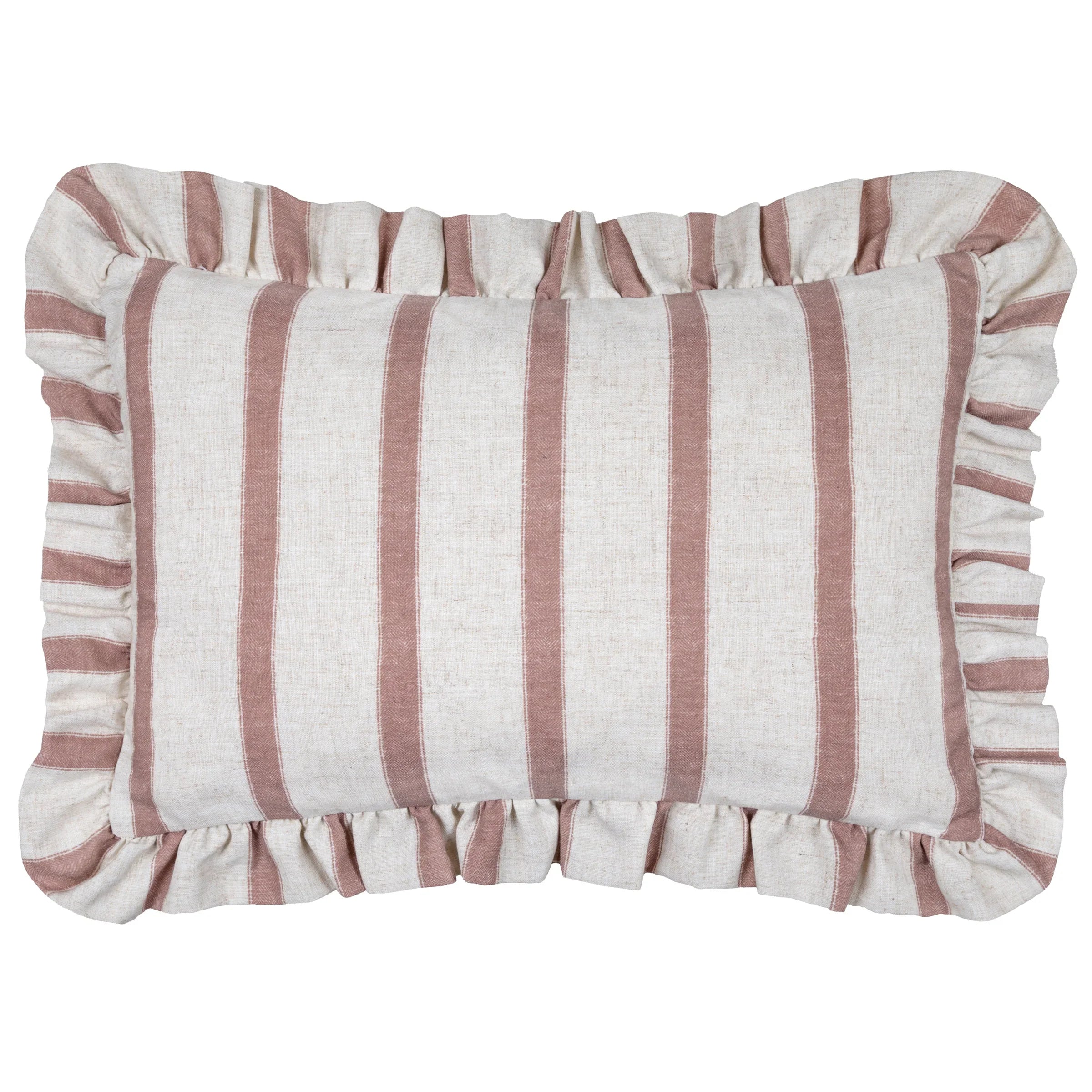 Wylder (Riva Home) Cushions CONNIE STRIPED RUFFLE FEATHER FILLED CUSHION by Wylder