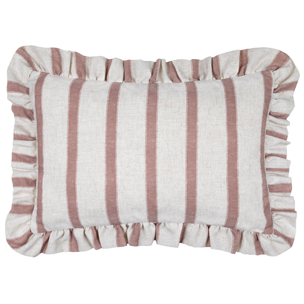 CONNIE STRIPED RUFFLE FEATHER FILLED CUSHION by Wylder