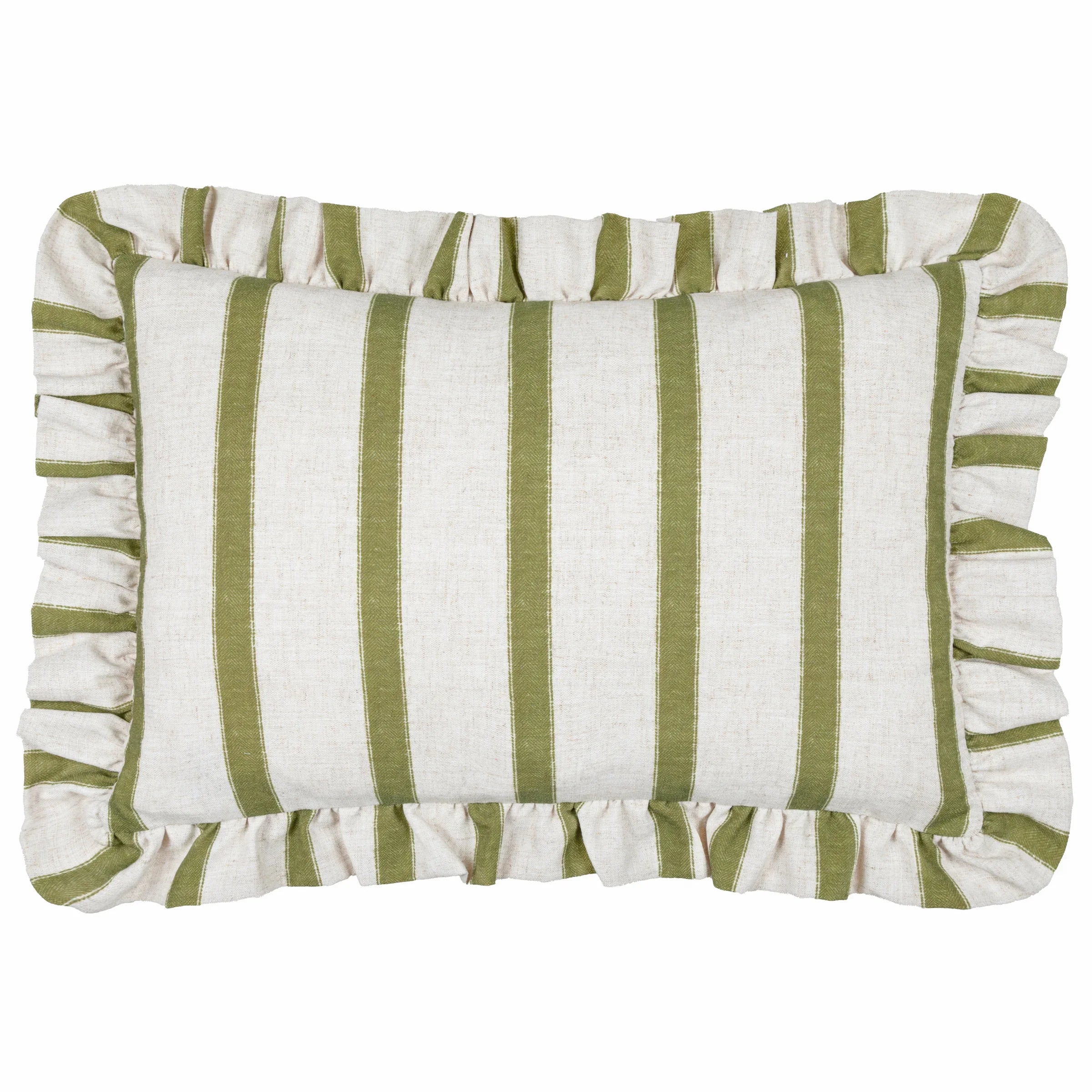 Wylder (Riva Home) Cushions CONNIE STRIPED RUFFLE FEATHER FILLED CUSHION by Wylder