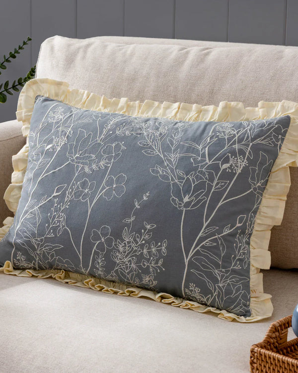 MAE EMBROIDERED COTTON CUSHION by Wylder