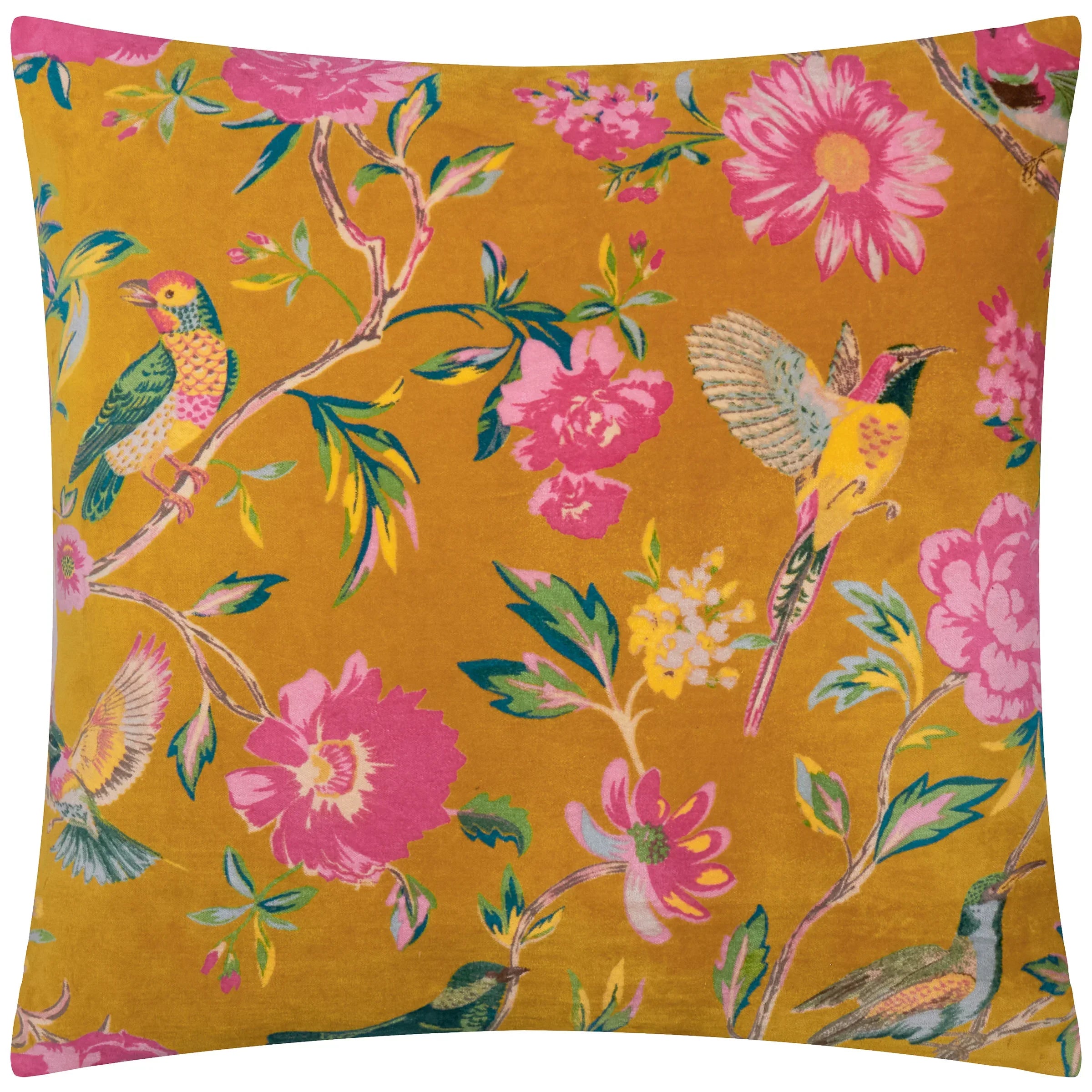 Wylder (Riva Home) Cushions Gold AVIARY 100% COTTON VELVET CUSHION  by Wylder