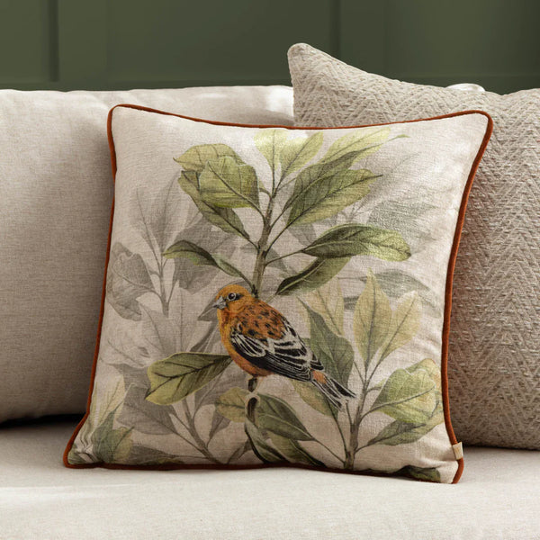 KIELDER FOREST SWINLEY PRINTED CUSHION CREAM by Wylder