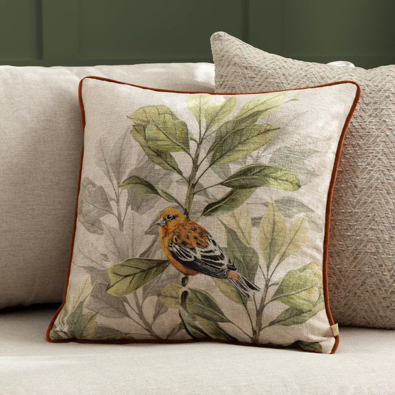 KIELDER FOREST SWINLEY PRINTED CUSHION CREAM by Wylder