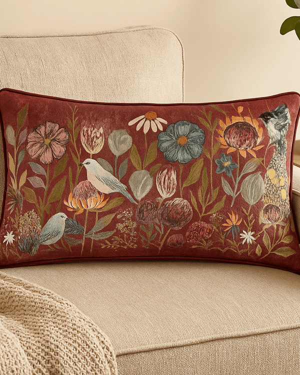 Meadow Bloom Blossom Garden Cushion – Mauve by Wylder Nature