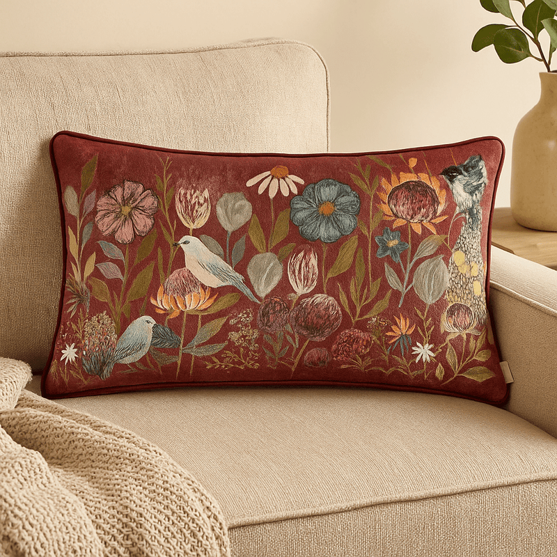 Meadow Bloom Blossom Garden Cushion – Mauve by Wylder Nature