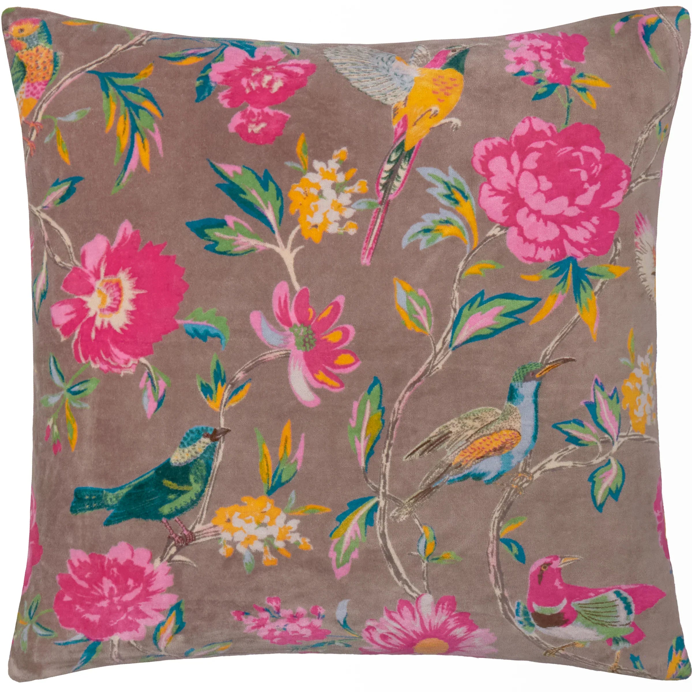 Wylder (Riva Home) Cushions Mink AVIARY 100% COTTON VELVET CUSHION  by Wylder
