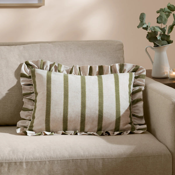 CONNIE STRIPED RUFFLE CUSHION  by Wylder