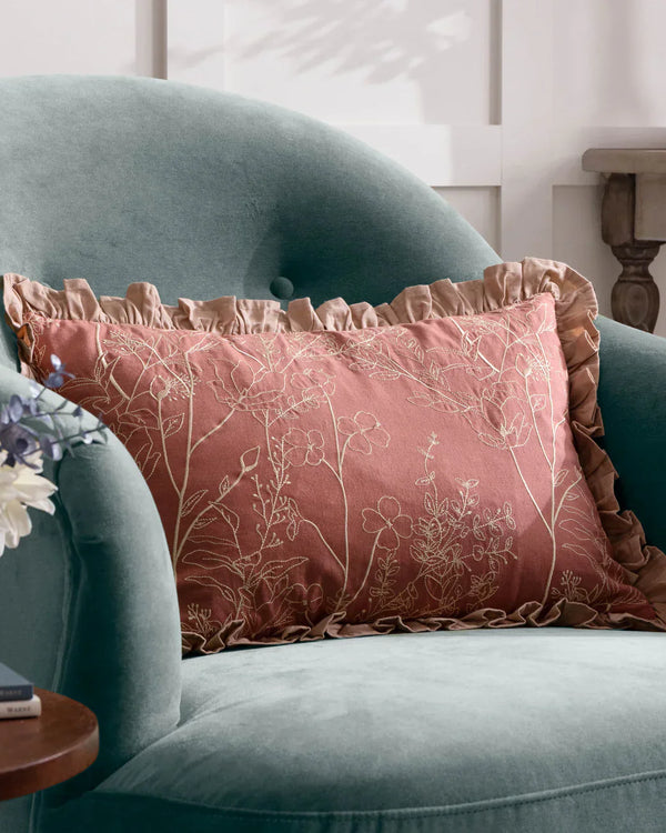 MAE EMBROIDERED COTTON CUSHION by Wylder