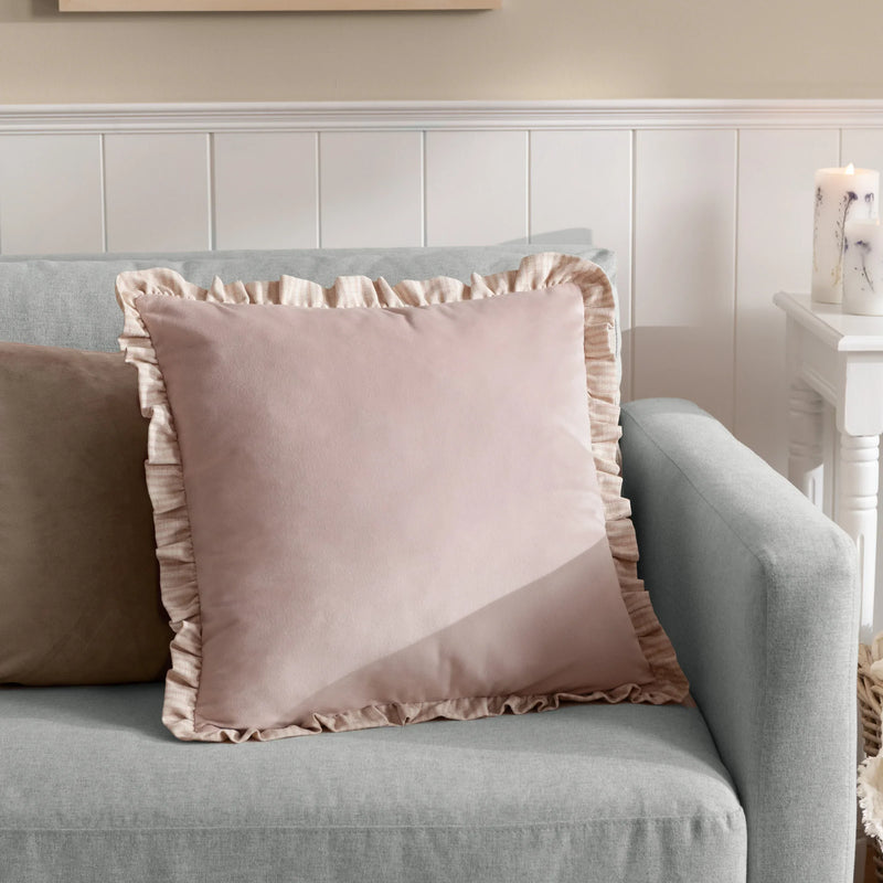 SOLENE RUFFLE MATTE VELVET CUSHION  by Wylder