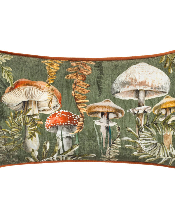 Kielder Forest Printed Velvet Cushion Fungi by Wylder