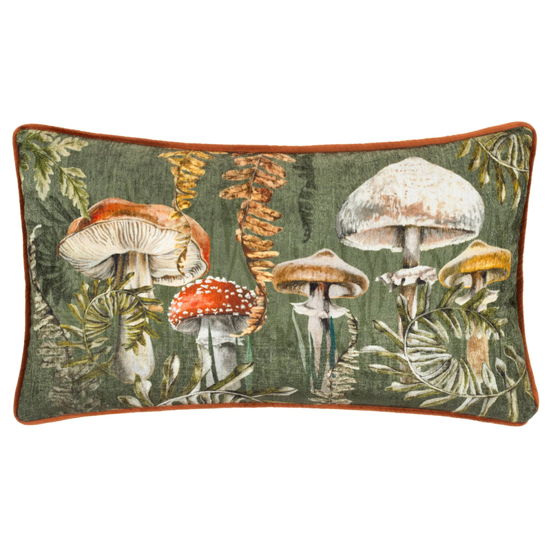 Kielder Forest Printed Velvet Cushion Fungi by Wylder
