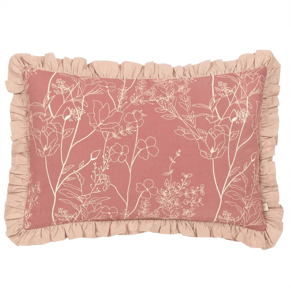 Wylder (Riva Home) Cushions Wylder Mae Embroidered Cotton Cushion (available in 2 colours)