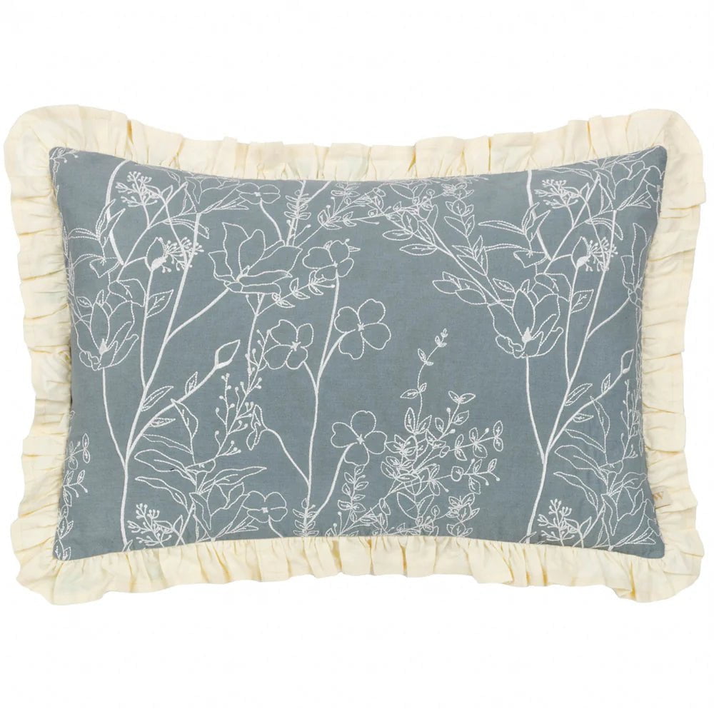 Wylder (Riva Home) Cushions Wylder Mae Embroidered Cotton Cushion (available in 2 colours)