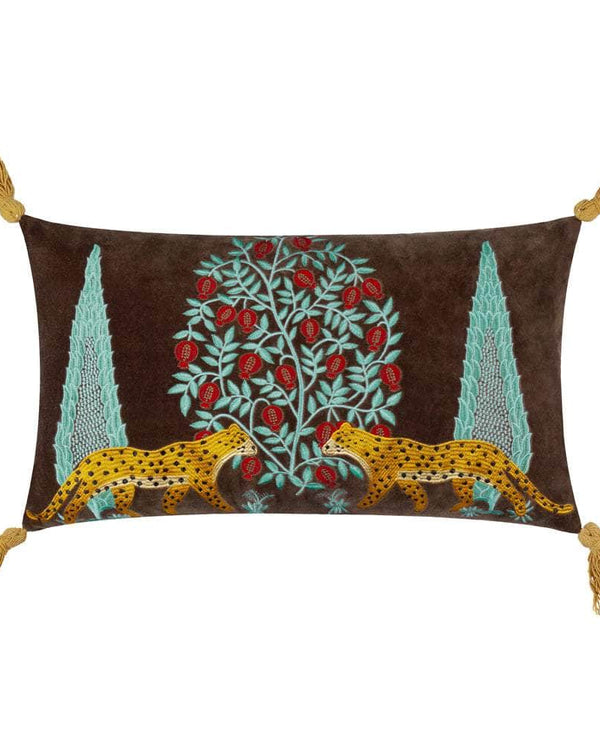 Wylder Tropics Aritra Embroidered Velvet Cushion Multicolour