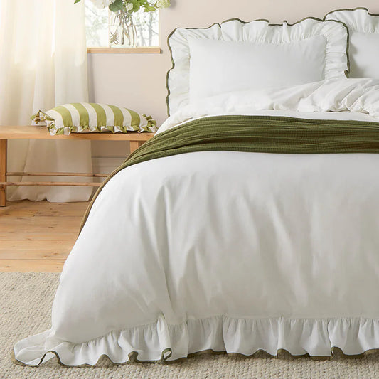 Wylder (Riva Home) Duvet Cover set BLOUSEY COTTON RUFFLE DUVET COVER SET  by Wylder Nature
