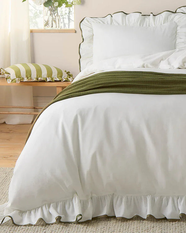 BLOUSEY COTTON RUFFLE DUVET COVER SET  by Wylder Nature