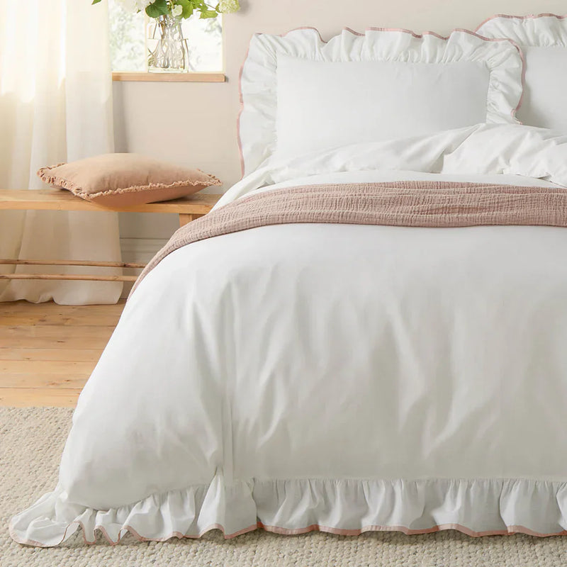 BLOUSEY COTTON RUFFLE DUVET COVER SET  by Wylder Nature