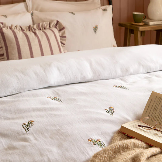 Wylder (Riva Home) Duvet Cover set JOSEPHINE EMBROIDERED MUSLIN DUVET COVER SET by Wylder