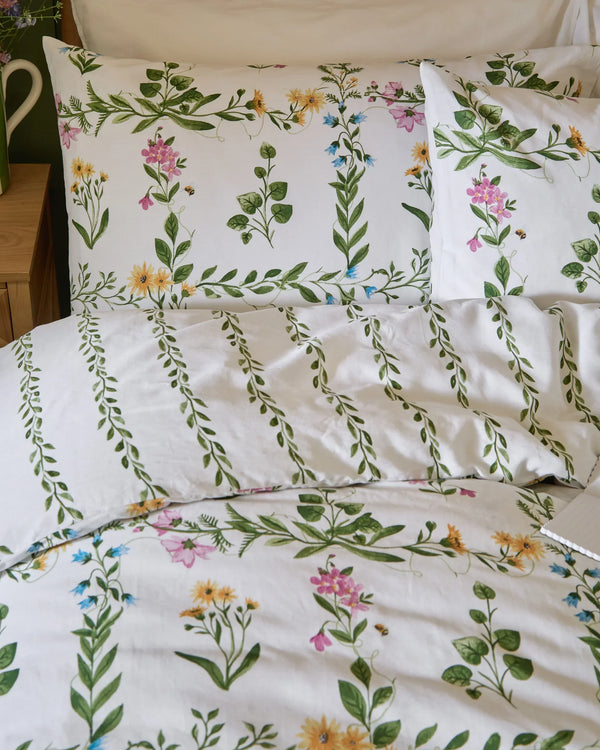 OLIVIA REVERSIBLE 100% COTTON DUVET COVER SET GREEN  by Wylder