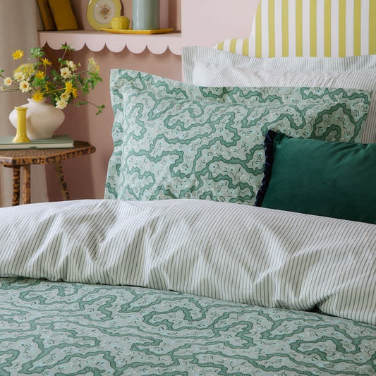 Wylder (Riva Home) Duvet Cover set Single / Terragon Green BRIANNA FLORAL 100% COTTON DUVET COVER SET by Wylde