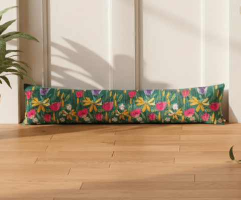 House of Bloom Celandine Draught Excluder Teal by Wylder