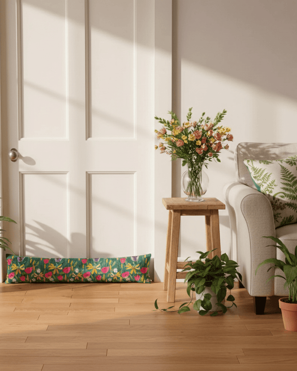House of Bloom Celandine Draught Excluder Teal by Wylder