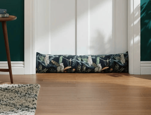 Jungle Leopards Draught Excluder Petrol by Wylder